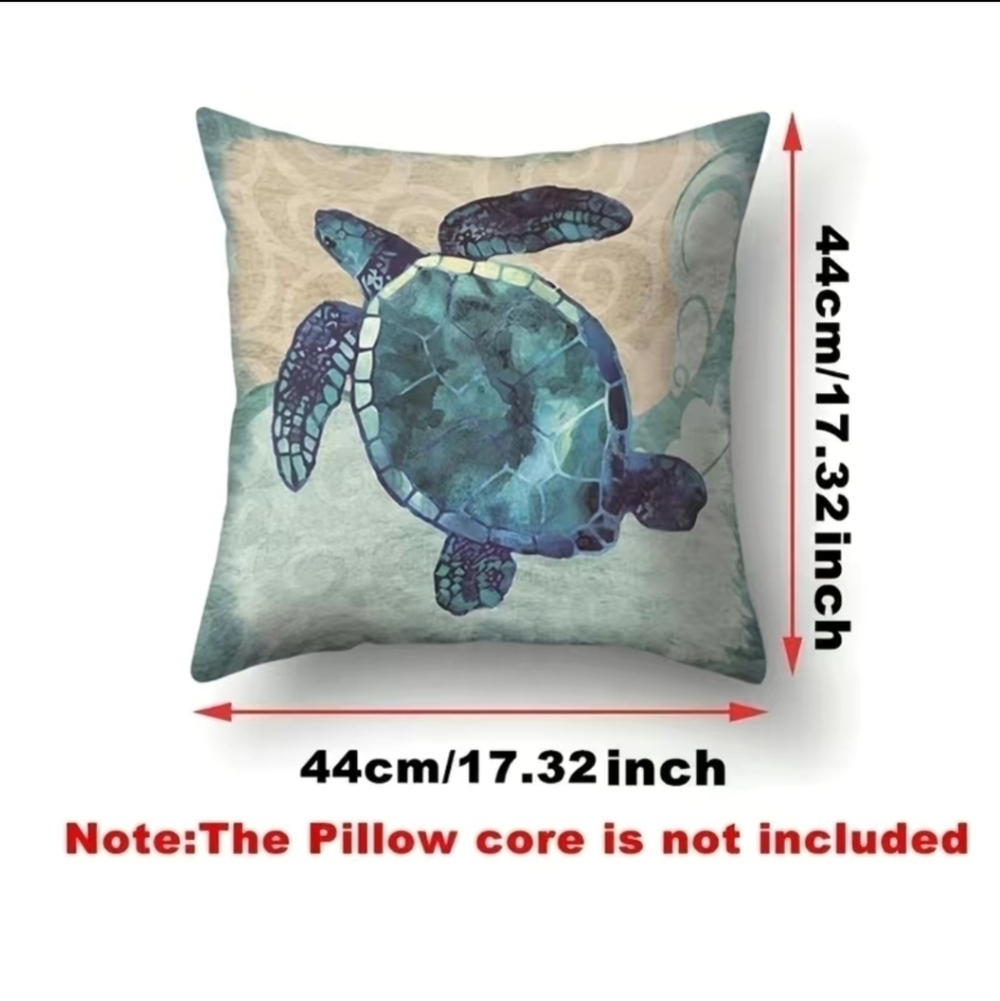 New sea turtle beach house theme home decor accent pillow case - Picture 3 of 3